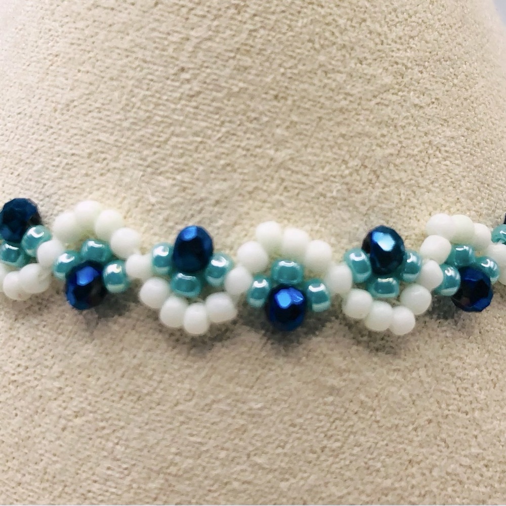 Light Turqouise Blue bracelet White Swirl fashion minimalist NEW - Picture 4 of 5